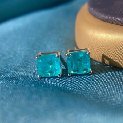 Nieuwe Dames Oorbellen INS Stijl Eenvoudig Subtiel Luxe Persoonlijkheid Oorbellen Hete Paraiba Oorbellen blue