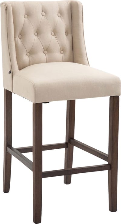 CLP Cassandra Barkruk - Stof creme antiek donker