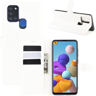 Coverup Hoesje - Geschikt voor Samsung Galaxy A21s Hoesje - Coverup Book Case - Wit