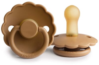 Frigg fopspeen latex - Daisy - cappuccino / 6-18 maanden