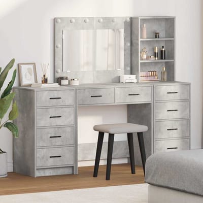 vidaXL - Kaptafel - 3 - st - Beton - Grijs - 78,5 - x - 41 - x - 135 - cm - Bewerkt - hout