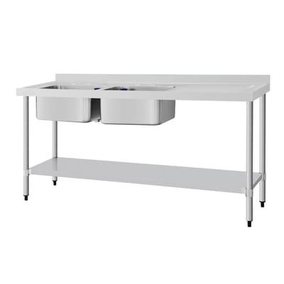 Vogue Spoeltafel Dubbele Spoelbak - Vogue DY827 - Horeca & Professioneel - Horeca & Professioneel