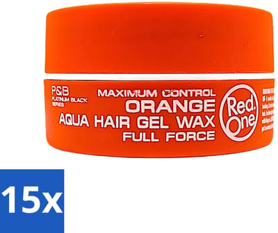 15 x Red One - Haarwax - Aqua Orange - Verfrissende Styling - Voor Sterke Hold & Glanzende Finish - 150 ml - Haarwax - Aqua Orange - Styling - Strong Hold - Glanzende Finish