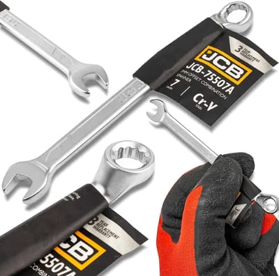 JCB Klucz - Ringsteeksleutel - Afgebogen - 7mm - Staal CR-V