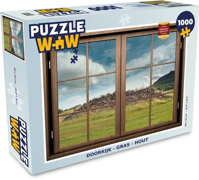 Puzzel Doorkijk - Gras - Hout - Legpuzzel - Puzzel 1000 stukjes volwassenen