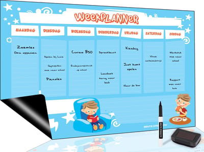 Brute Strength - Magnetisch Weekplanner whiteboard (10) - A3 - Planbord - Dagplanner kind  - To Do Planner kinderen