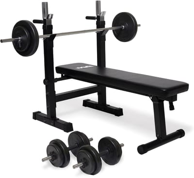 VirtuFit Verstelbare Halterset - 30,5 kg - Halterbank Compact - Dumbbellset - Halterset