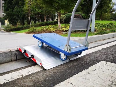 Oprijplaat Opvouwbaar Aluminium - Drempelhulp Extra Breed - 210 cm Lang Voor Rolstoel