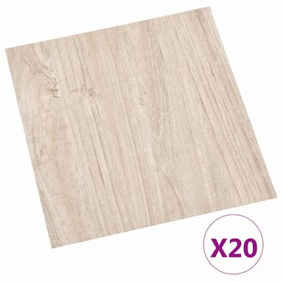 vidaXL - Zelfklevende - Vloerplanken - Lichtbruin - en - wit - 30,5 - x - 30,5 - cm