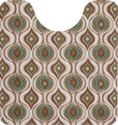 WC mat met uitsparing 55x60 cm - Antislip - Motief - Patroon - Kleurrijk - Toiletmat met uitsnijding - Vloermat - Douchemat - Toilet tapijt - Toiletmatten