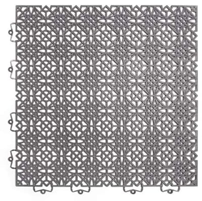 Terra Sol kunststof terrastegel kliksysteem - donkergrijs - 38x38 cm - set van 7 tegels (1 m²) - weerbestendig voor buiten - belastbaar 110 ton/m²