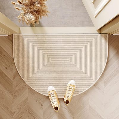 Tapis d'entrée moderne simple semi-circulaire antidérapant résistant à la saleté tapis de pied d'entrée tapis de cuisine décoration intérieure 50x80cm 20x31inch