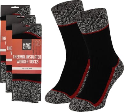 Apollo Thermo werk sokken voor heren/dames - 3x - zwart - 41/46 - Winter werk kleding - Thermokleding - Thermosokken - Werksokken