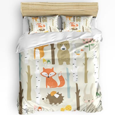 Yorkie Beddengoedset Voor Slaapkamer Bed Thuis Yorkshire Terrier met Schattig Lint Dier Dekbedovertrek Dekbedovertrek en Kussensloop EU single(135x200cm)