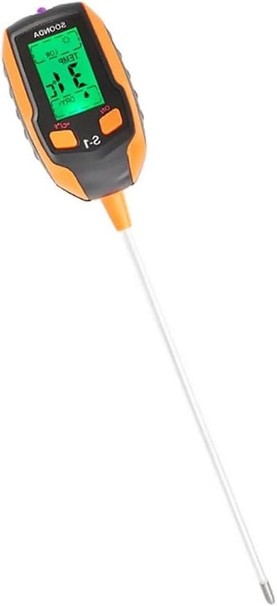 Bodemdetector 5-in-1 - PH-meter Bodemvochtmeter - Planten Verzorgen - Precisie Dual-Needle Technologie - 20.5 cm Sonde - Geel
