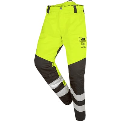 SIP Protection Perthus Flash HV kettingzaagbroek, EN ISO 11393 klasse 1 type A, EN ISO 20471 klasse 2 - Fluo Geel/Zwart - XS