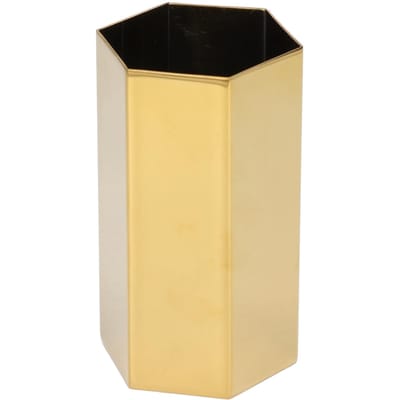 Porte-stylo Hexagonal Acier Inoxydable Doré Galvanoplastie Durable Brillant Résistant à la Corrosion Large beige