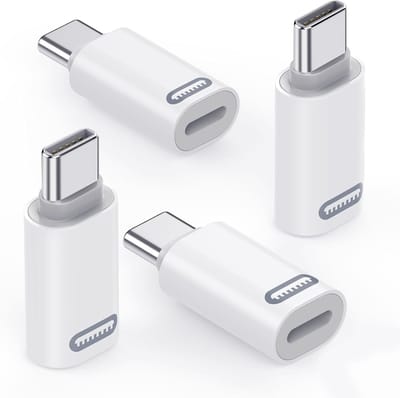 Lightning naar USB-C Adapter 4-Pack voor iPhone 15/16 Pro Max, iPad Pro/Air - Snelladen, Compatibel, Hoogwaardige Kwaliteit