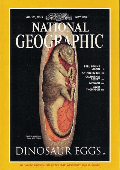 NATIONAL GEOGRAPHIC MEI 1996 EDITIE ENGELS TIJDSCHRIFT (DINOSAUR EGGS)