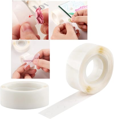 600 Stuk 5 mm (3/16 inch) 2 Rollen ultradunne kleefpunten, heldere, verwijderbare mini-kleefpunten, dubbelzijdige stickers, voor luchtballonnen, huwelijksdecoratie of DIY-ambachten