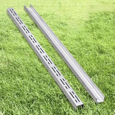 Vloergoot Afvoersysteem - Lineaire Drainage Kanaalrooster - Waterafvoer Buiten - Roestvrij Staal 304 - 15 x 8 cm - Zilver