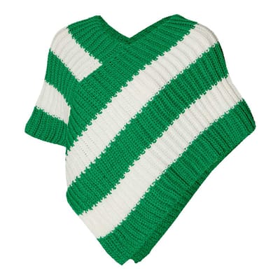 Apollo - Party poncho gebreid - Carnvalskleding dames groen-wit - one size - Carnaval - Feestartikelen - Carnavalskleding - Party
