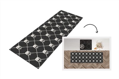 Keukenloper - Loper keuken - Patronen - Skull - Botten - Piraten - 150x50 cm - Keukenloper vinyl