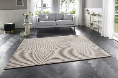 Flycarpets Elle Decoration - Modern Design Vloerkleed - Zacht Laagpolig - 3D Effect -Creme / Beige - 120x170 cm