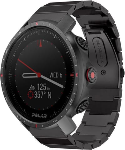 Strap-it Luxe metalen bandje - geschikt voor Polar Grit X / Grit X Pro / Vantage M / M2 / M3 / V3 - zwart