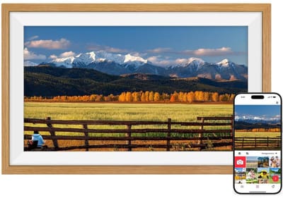 DailySupplies® Digitale Fotolijst met Wifi - Fotolijsten - Frameo App - HD Kwaliteit - Wit en Bruin