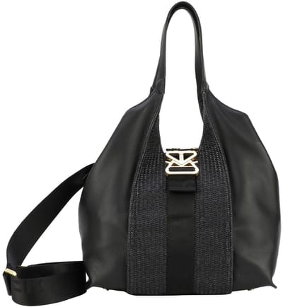 Bogner Handtas Schoudertas Zuoz Rafia Lottie Tote Bag Black Zwart