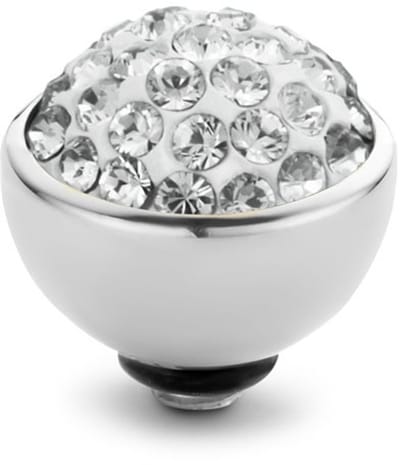 Melano Twisted Shiny Steentje Crystal | Zilver