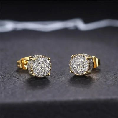 Fijne Oorknopjes Belegd Met Witte Zirkonia In Zilver- Of Goudkleur Voor Dames En Heren Modieus Veelzijdig Koppel Oor Sieraden gray