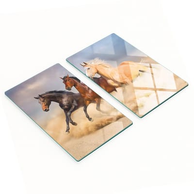 Glazen snijplanken voor in de keuken met afbeelding van een galopperend paard, 2x30x52 cm