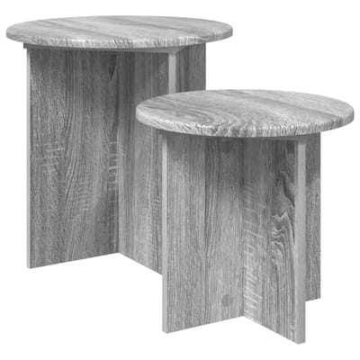 vidaXL - Bijzettafelset - 2 - st - Grijs - sonoma - Ø - 45 - x - 45 - cm