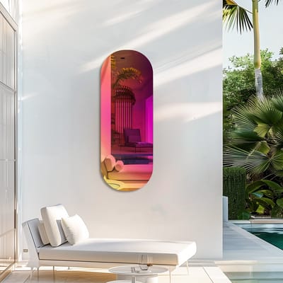 Artloge Iriserende Wandspiegel - Lang Ovaal - Decoratieve Regenboog