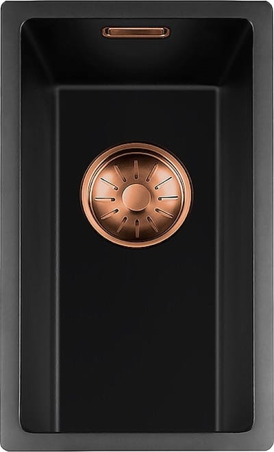 Lorreine Black Quartz Series spoelbak 17x40cm Plug Copper 17BQ-FU-Copper