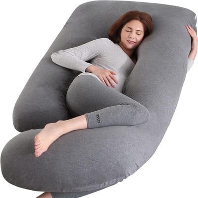 U-vormig zwangerschapskussen 57 inch - Comfortabel full body kussen met afneembare hoes voor volledige ondersteuning