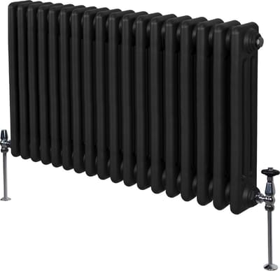 Traditionele 3 kolom radiator - zwart - 600x832mm - 4331 btu