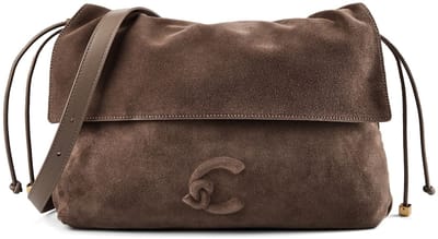 COCCINELLE Leren schoudertas Lidia Handbag Suede Leather / Smooth Leather Warm Taupe / Warm Taupe