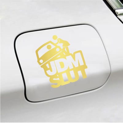 Bumpersticker - JDM Slut - 14 X 13 - Goud