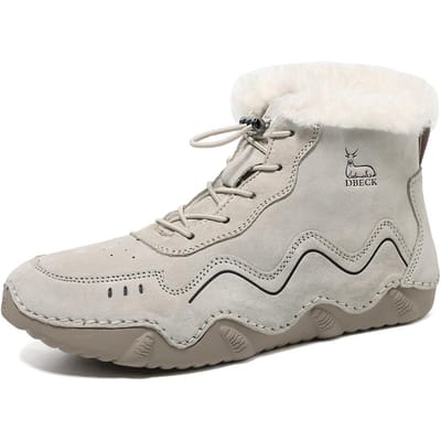 Dames Warme Leren plus Size Katoenen Schoenen High-Top Slijtvaste Outdoor Casual Schoenen 42