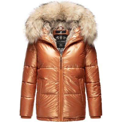 Navahoo Premium Dames Winterjas Tikunaa – Puffer Look, Warm & Met Kunstbontkraag