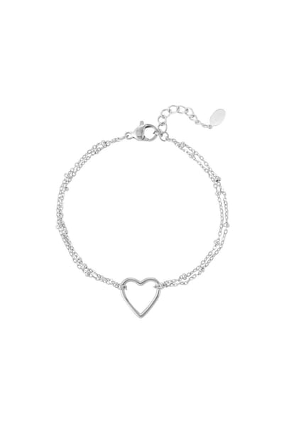 90 NOTES - Love at First Sight Armband - zilverkleurig