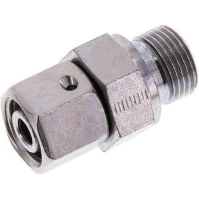 10L & G3/8'' Verzinkt Stalen Rechte Draaidoorvoer Buitendraad 315bar NBR O-ring en Afdichtconus Verstelbaar ISO 8434-1