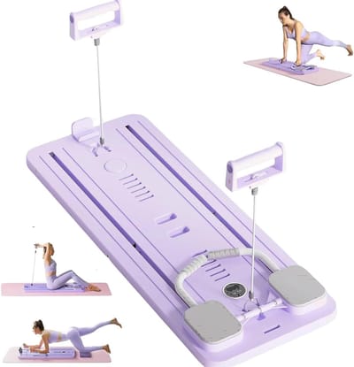 Pilates Trainingsbord - Buikspier Trainer - Full Body Workout - Automatische Rebound - Opvouwbaar - Paars