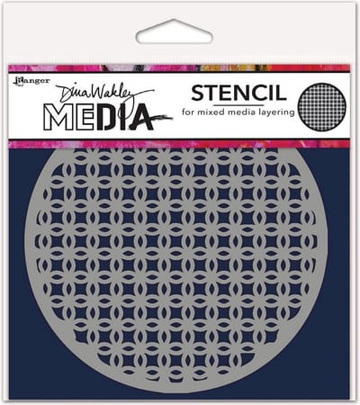 Dina Wakley media stencil - coasters 4