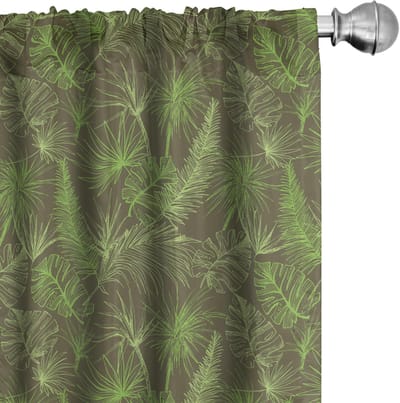 ABAKUHAUS Junglebladeren gordijnen – 2x75x225 cm – Microvezel