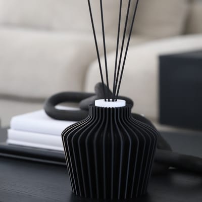 Serendipity Diffuser met geurstokjes houder – Black Diamond – 200ml – Navulbaar – Uniek 3D-geprint Design – Inclusief geurstokjes