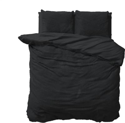 Sleeptime Teddy Dekbedovertrek - 200x200/220 + 2 kussenslopen 60x70 - Antraciet - Eenpersoons